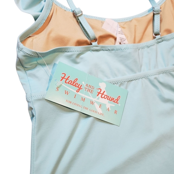Haley & The Hound Light Blue Ruffle Tankini Swim Top Small NWT - Picture 4 of 4